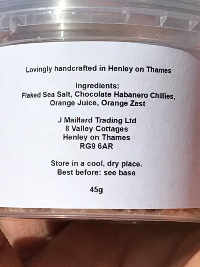 Chocolate Habanero & Orange Chilli Salt 45g at Henley Circle Online Shop
