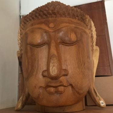 Beautiful Carved Wooden Buddha Head at Henley Circle Online Shop