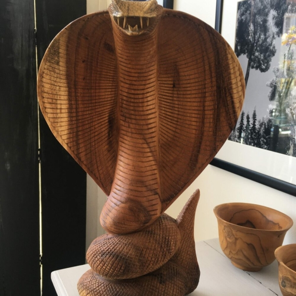 Carved Wood Cobra at Henley Circle Online Shop