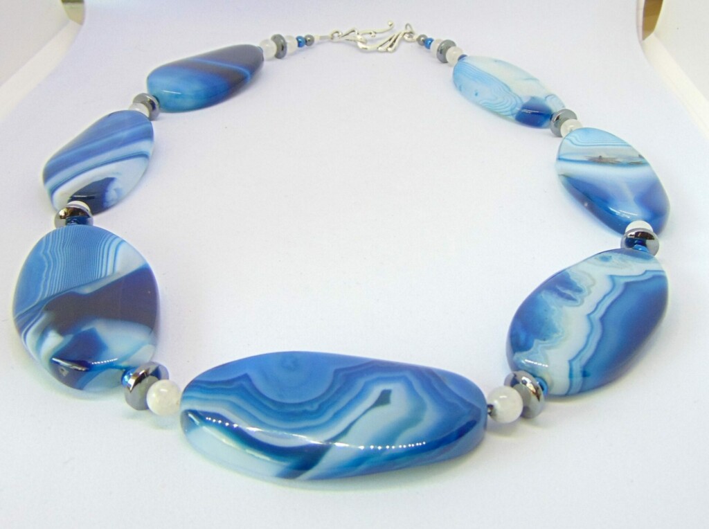 Blue Brazilian Agate Necklace at Henley Circle Online Shop