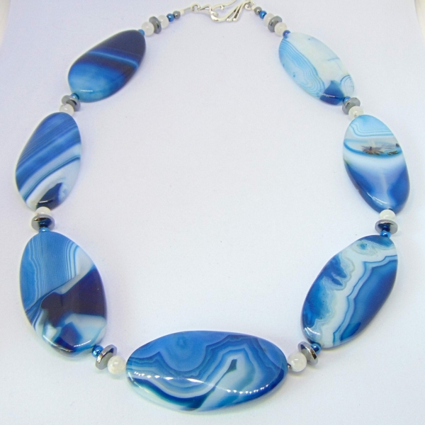 Blue Brazilian Agate Necklace at Henley Circle Online Shop