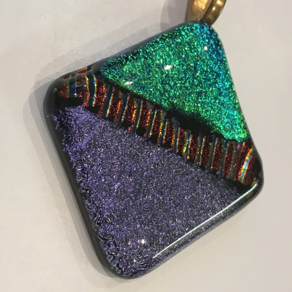 Small Green and Purple Recycled Glass Pendant at Henley Circle Online Shop