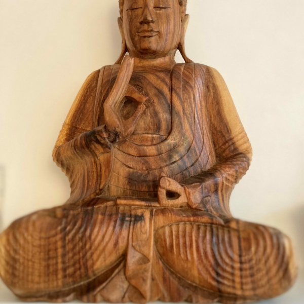 Beautiful Wood carved Teaching Buddha at Henley Circle Online Shop